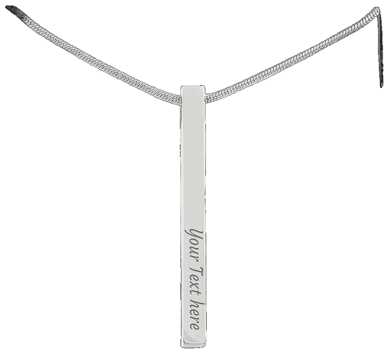 4-Sided Stick Necklace - Engraved