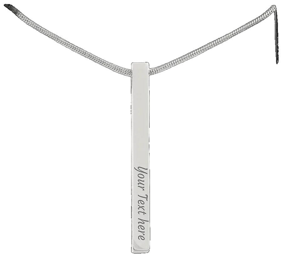 4-Sided Stick Necklace - Engraved