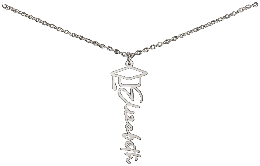 Graduation Cap Name Necklace