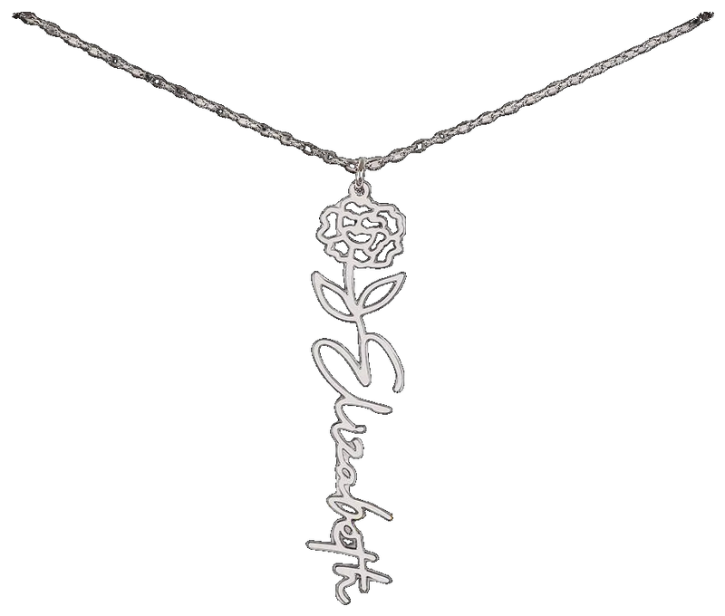 Flower Name Necklace