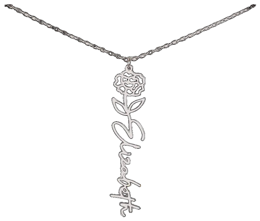 Flower Name Necklace
