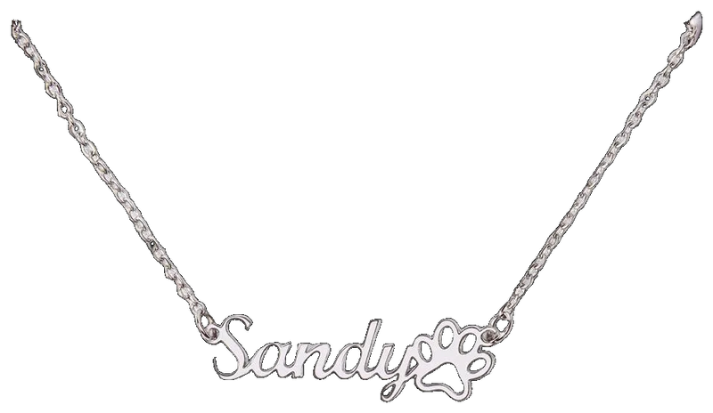 Paw Print Name Necklace