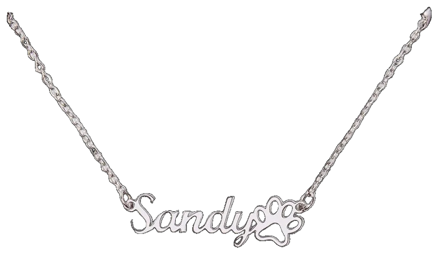 Paw Print Name Necklace