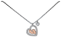 Baby Feet Heart Necklace