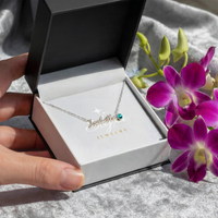 Custom Name Necklace with Birthstone