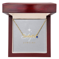Custom Name Necklace with Birthstone