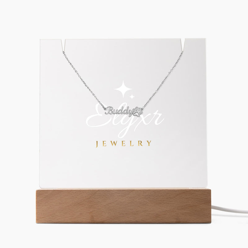 Paw Print Name Necklace (Necklace +Acrylic LED)
