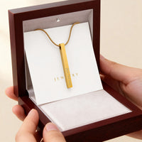 4-Sided Stick Necklace - Engraved