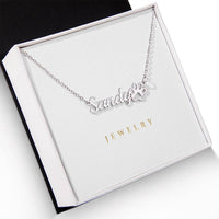 Paw Print Name Necklace