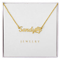 Paw Print Name Necklace