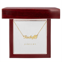 Paw Print Name Necklace