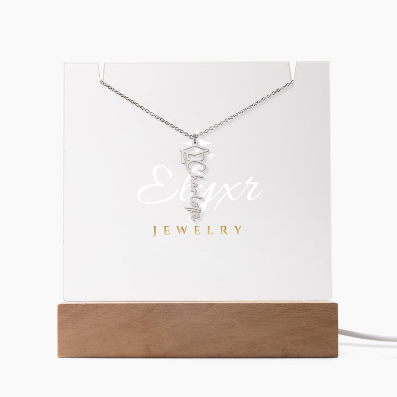 Graduation Cap Name Necklace (Necklace +Acrylic LED)