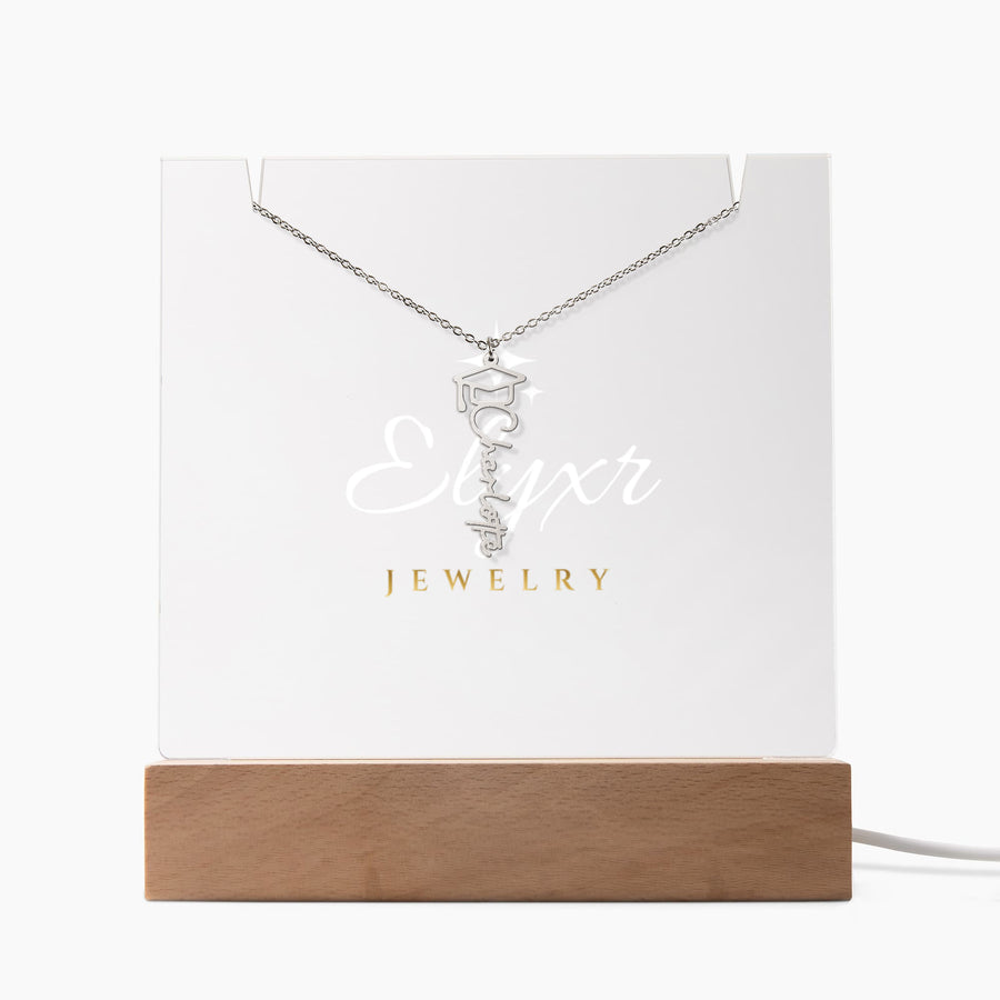 Graduation Cap Name Necklace (Necklace +Acrylic LED)